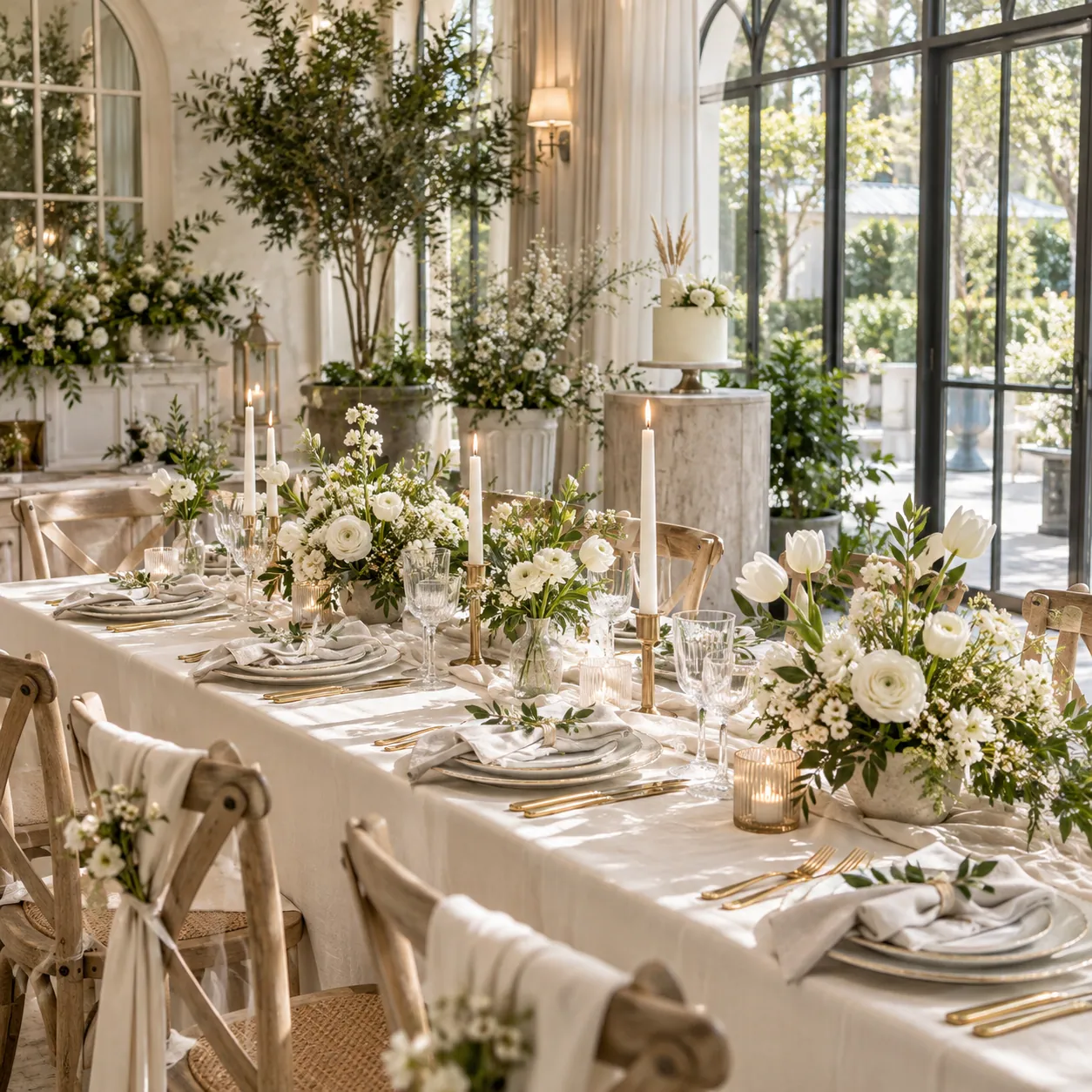 Dekoracja na przyjęcie komunijne — stonowana, elegancka aranżacja